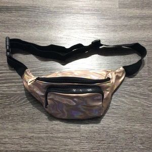 Pink & Black Holographic Adjustable Belt Bag Fanny Pack Purse